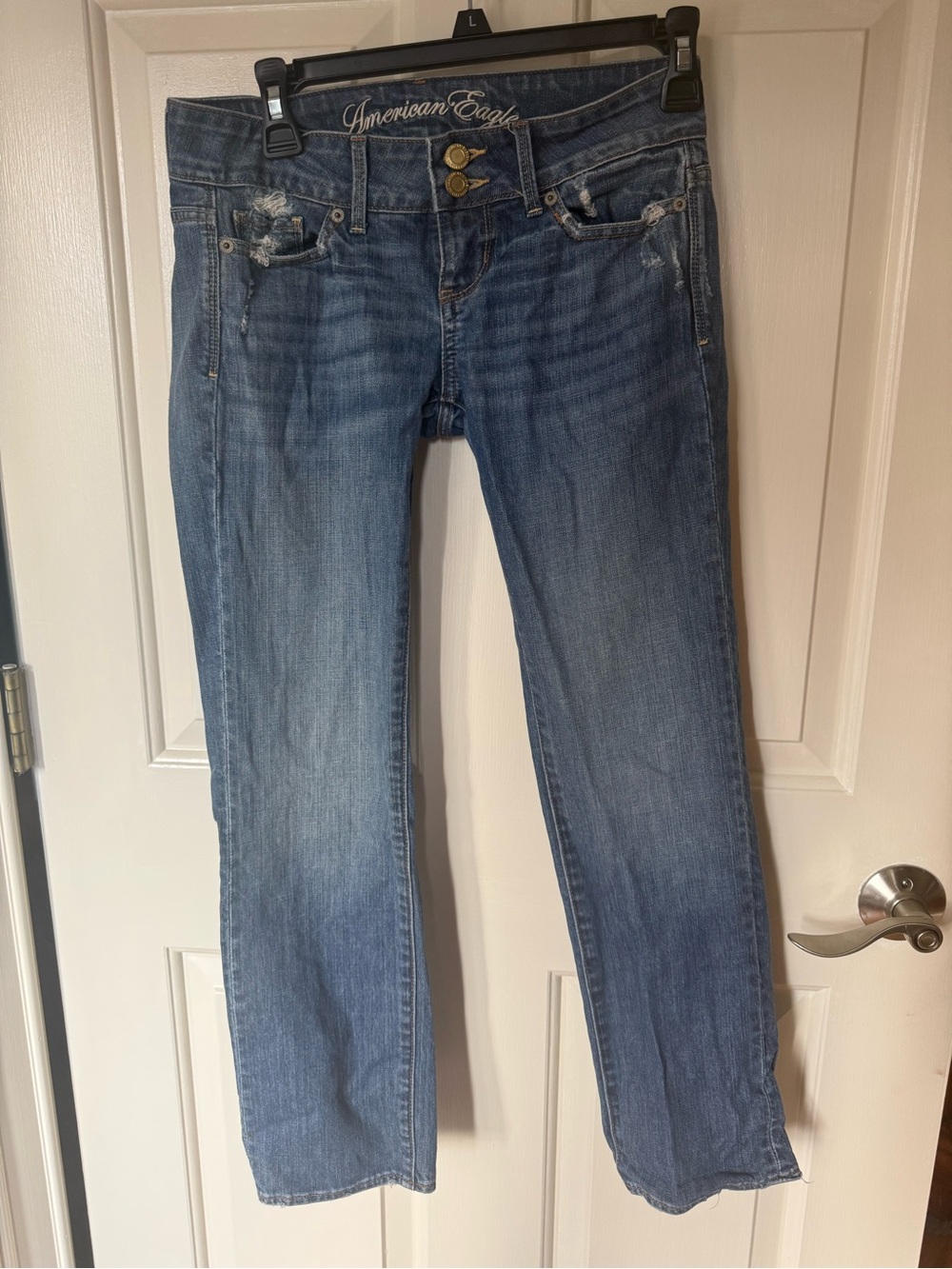 American Eagle Outfitters Women's Boot Cut Jeans - Blue Wash-Size 0